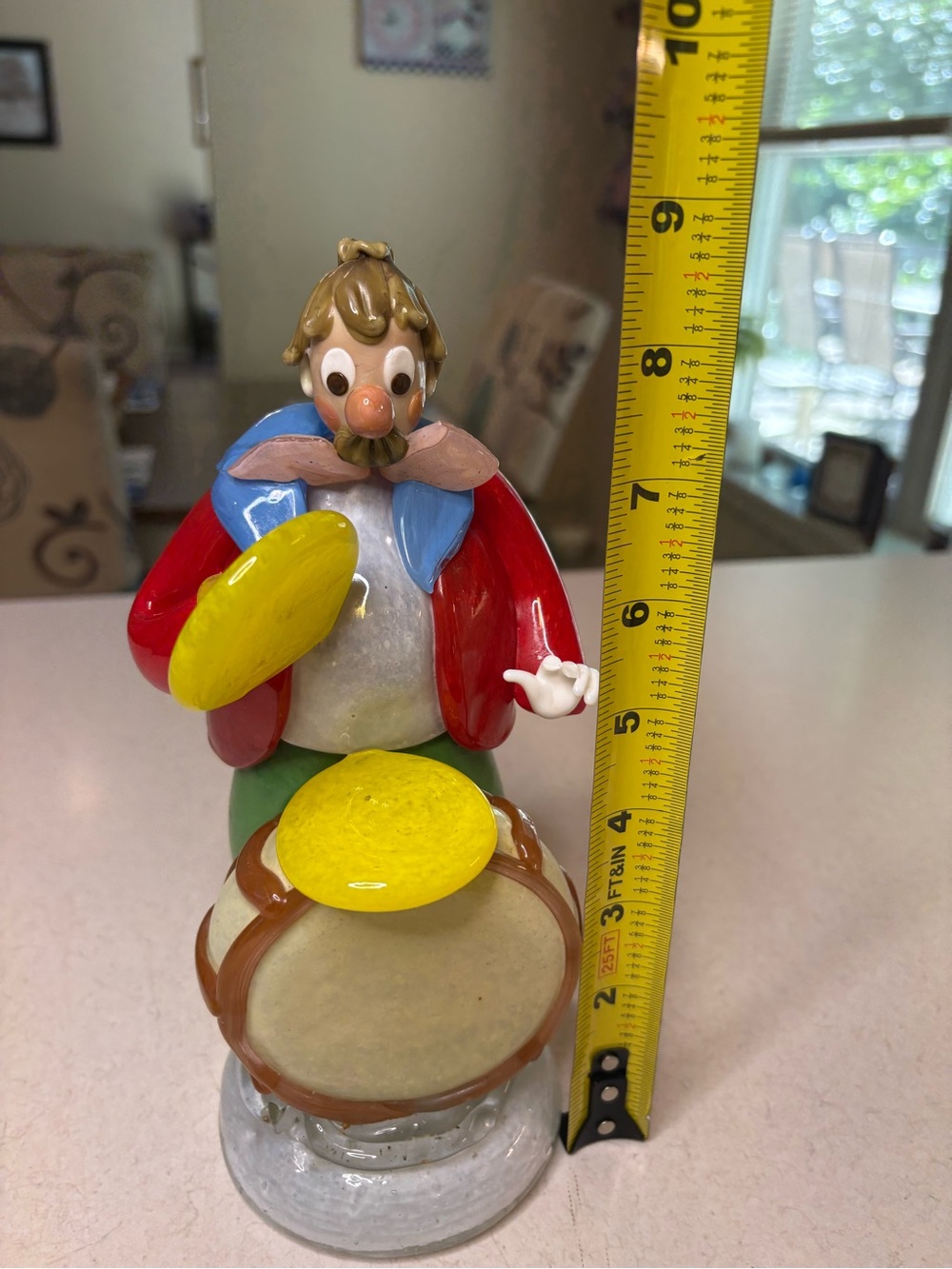 Vintage Bohemia Glass Figure DepictsA Musician Clown 1950’s-1960’s - Picture 6 of 6